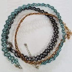 Three tattoo chokers